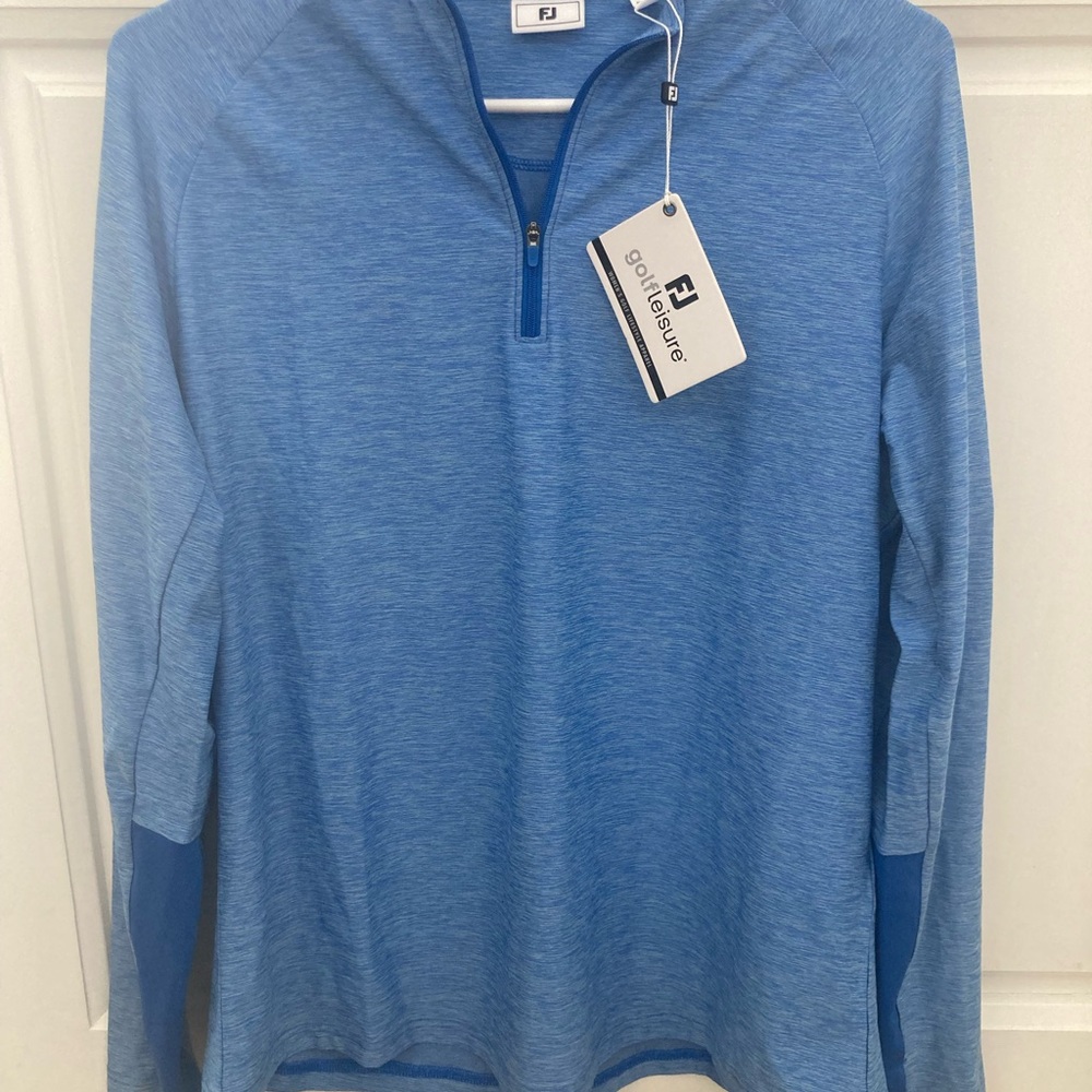 NWT FootJoy women’s golf Heathered Blue Zip Pullover